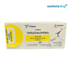Pharex Cholecalciferol 800 IU Capsule - 30s - Southstar Drug