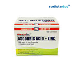 RiteMed Ascorbic Zinc 500mg / 10mg Capsule - 20s - Southstar Drug