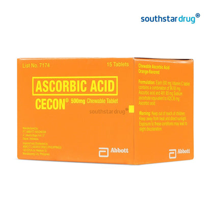 Cecon Ascorbic Acid Orange-Flavored Chewable Tablet - 15s - Southstar Drug