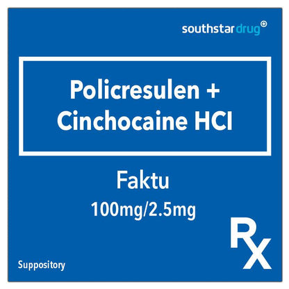 Rx: Faktu 100mg / 2.5mg Suppository - Southstar Drug