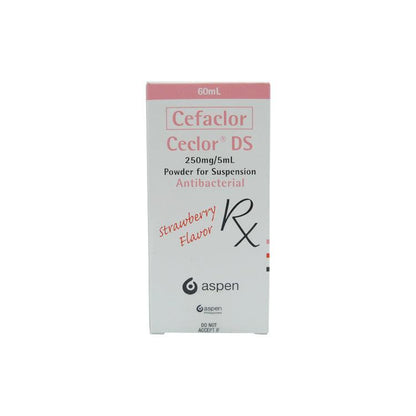 Rx: Ceclor DS Strawberry Flavor 250mg / 5ml 60ml Powder Suspension - Southstar Drug