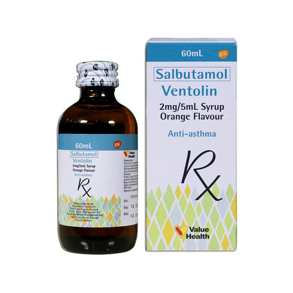 Rx: Ventolin Orange Flavour 2mg / 5ml 60ml Syrup - Southstar Drug