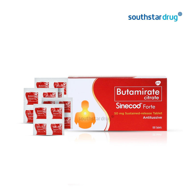Sinecod Butamirate Citrate for Dry Cough or Non-Stop Cough Tablets - 20s - Southstar Drug