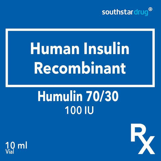 Rx: Humulin 70/30 100 IU /ml Vial 10ml - Southstar Drug