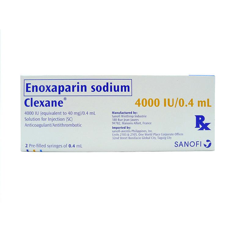 Rx: Clexane 4000IU / 0.4ml Injection - Southstar Drug