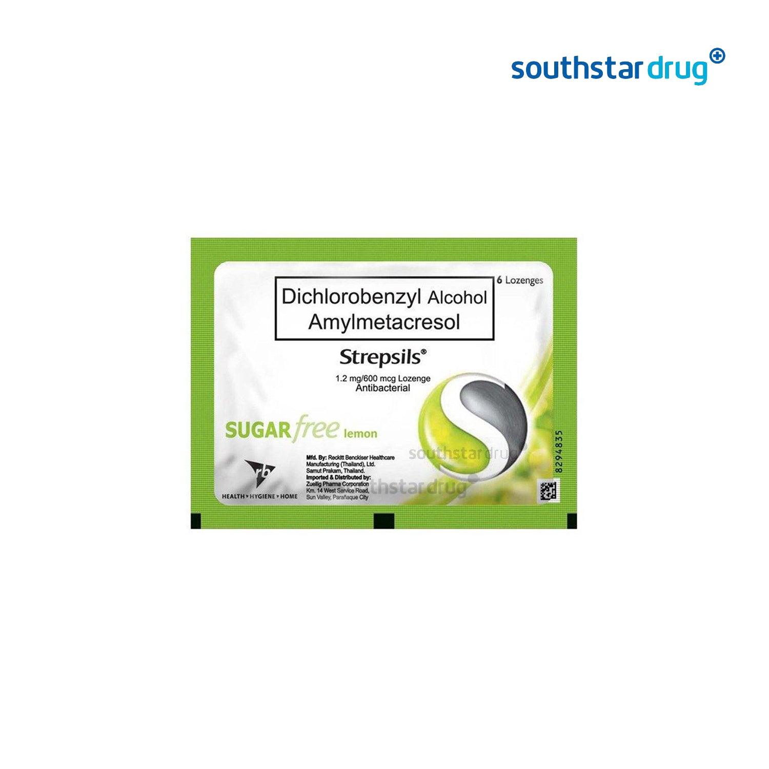 Strepsils Sugar-Free Lemon 1.2mg/600mg Lozenge - 6s - Southstar Drug