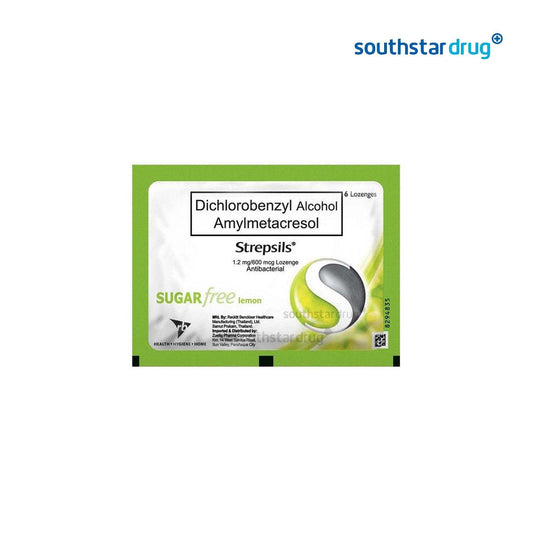 Strepsils Sugar-Free Lemon 1.2mg/600mg Lozenge - 6s - Southstar Drug