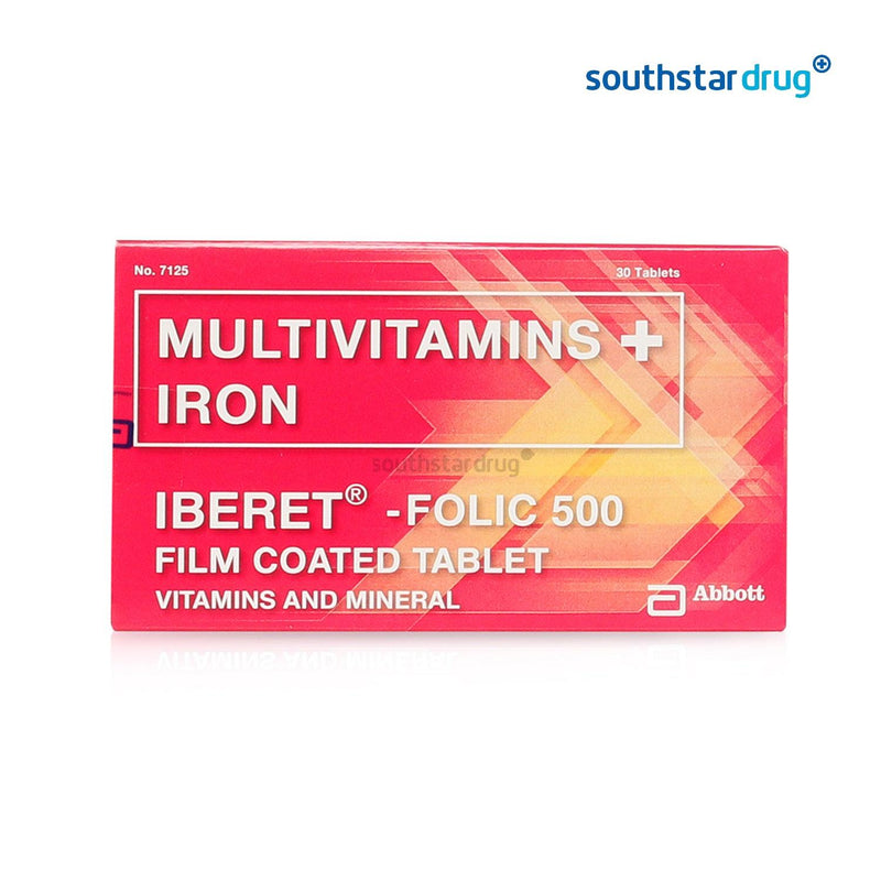 Iberet-Folic 500 Multivitamins + Iron Tablet - 30s - Southstar Drug
