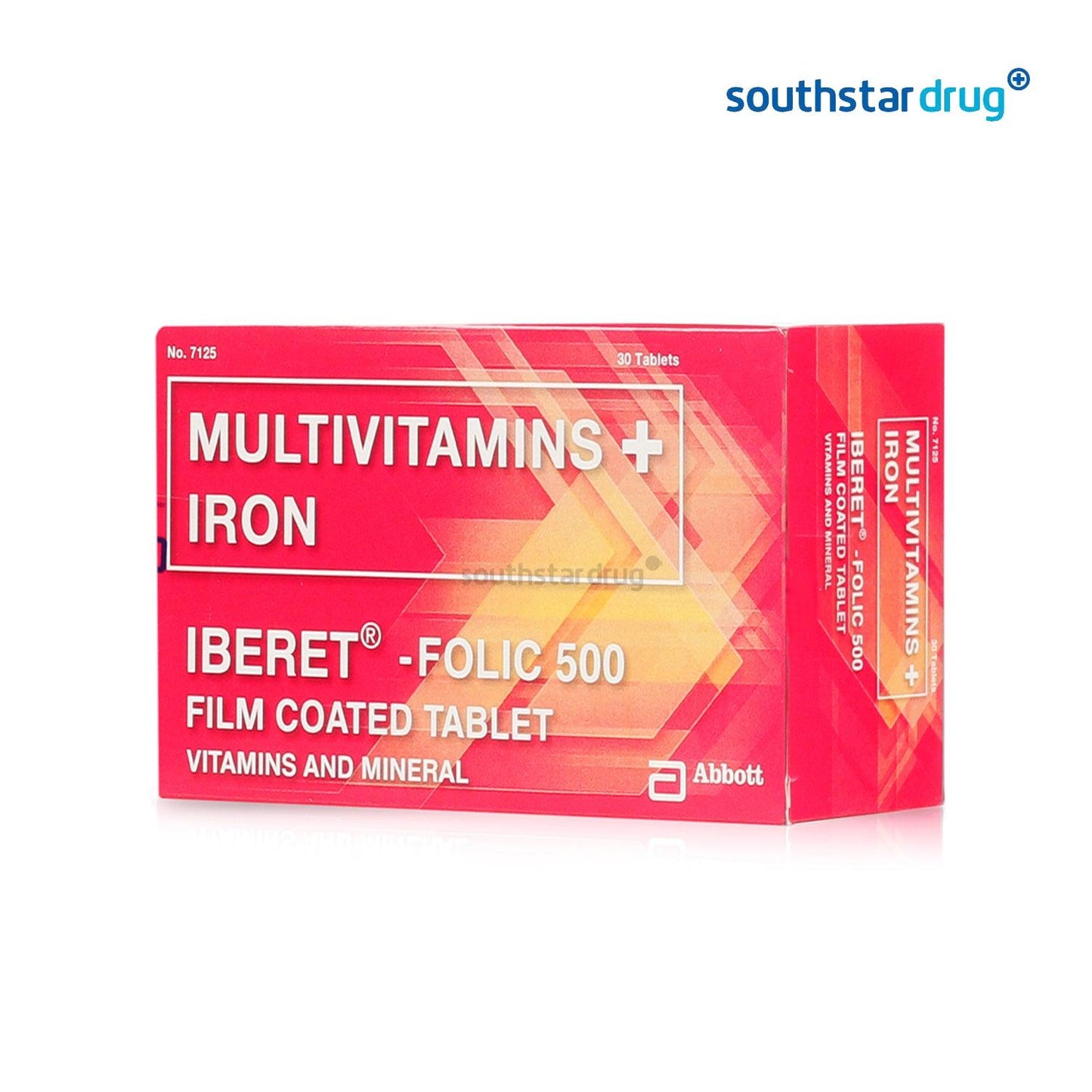 Iberet-Folic 500 Multivitamins + Iron Tablet - 30s - Southstar Drug