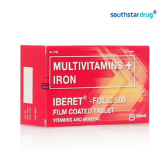 Iberet-Folic 500 Multivitamins + Iron Tablet - 30s - Southstar Drug