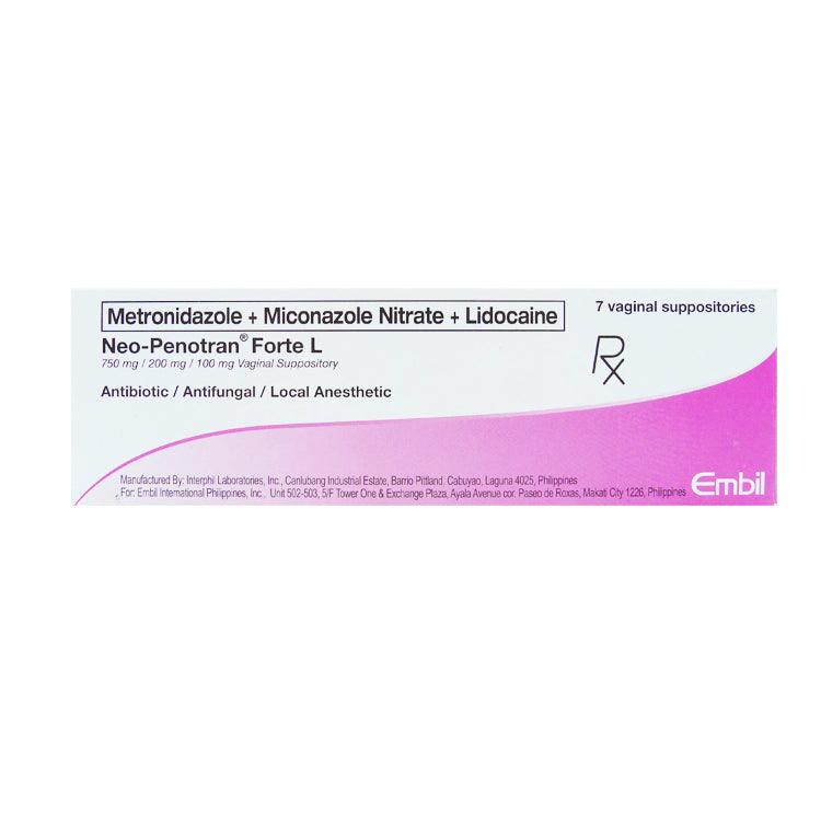 Rx: Neo - Penotran Forte L 750 mg / 200 mg / 100 mg Vaginal Suppositories - Southstar Drug