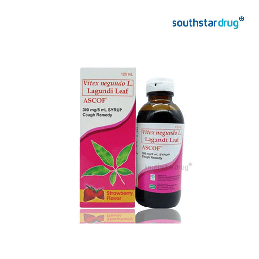 Ascof Strawberry 300mg/5ml 120ml Syrup - Southstar Drug