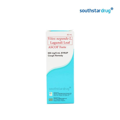 Ascof Forte Menthol Sugar Free 600mg / 5ml 60ml Syrup - Southstar Drug