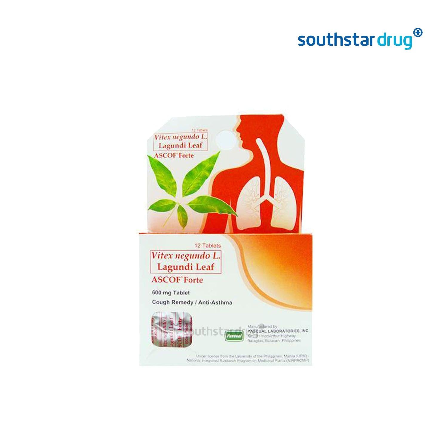 Ascof Forte 600mg Tablet 12s - Southstar Drug