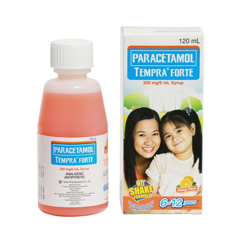 Tempra Forte Orange Flavor 250mg 120ml Syrup - Southstar Drug