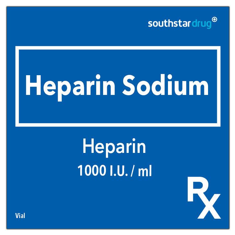 Rx: Heparin 1000 I.U. /ml 5ml Vial - Southstar Drug