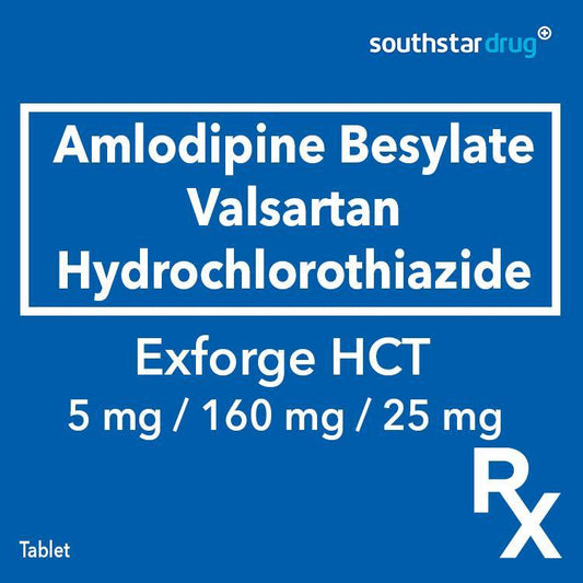 Rx: Exforge HCT 5mg / 160mg / 25mg Tablet - Southstar Drug