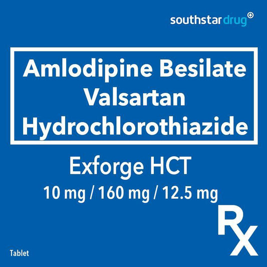 Rx: Exforge HCT 10mg/ 160mg/ 12.5mg Tablet - Southstar Drug