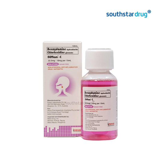 Difflam C Sugar-free Solution 100ml - Southstar Drug