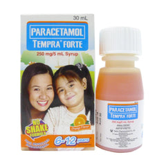 Tempra Forte 6 - 12 years old Orange Flavor 250 mg / 5 ml 30 ml Syrup - Southstar Drug