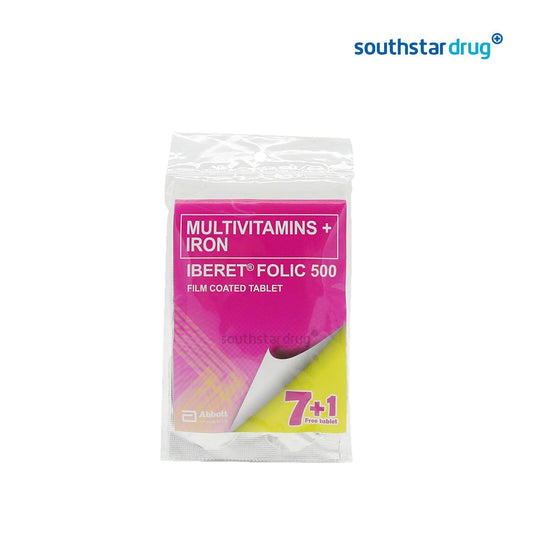 Iberet Folic 7+1 500mg Tablet - Southstar Drug