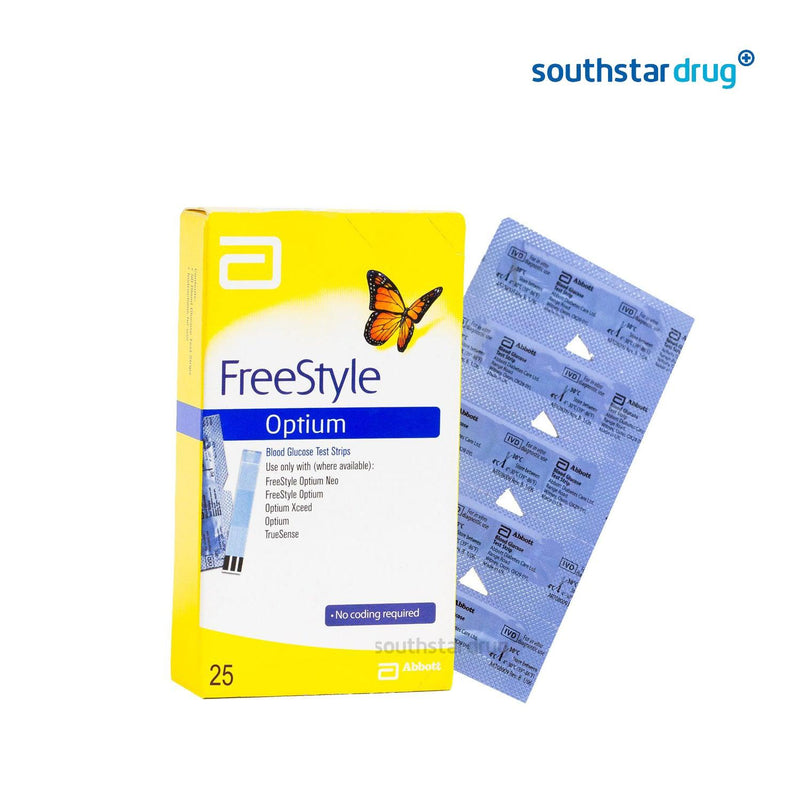 Freestyle Optium Blood Glucose Test Strips - 25s - Southstar Drug