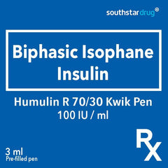 Rx: Humulin R 70/30 Kwik Pen 100 IU / ml 3 ml - Southstar Drug