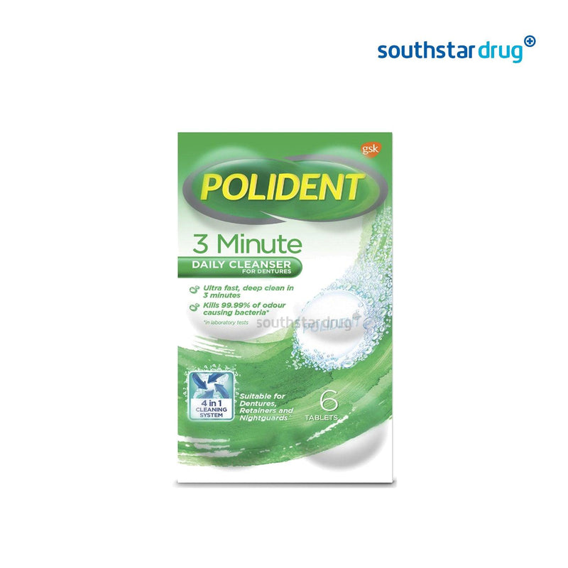 Polident 3-Minute Denture Cleanser Tablet 6s - Southstar Drug