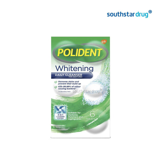 Polident Whitening Denture Cleanser Tablet 6s - Southstar Drug