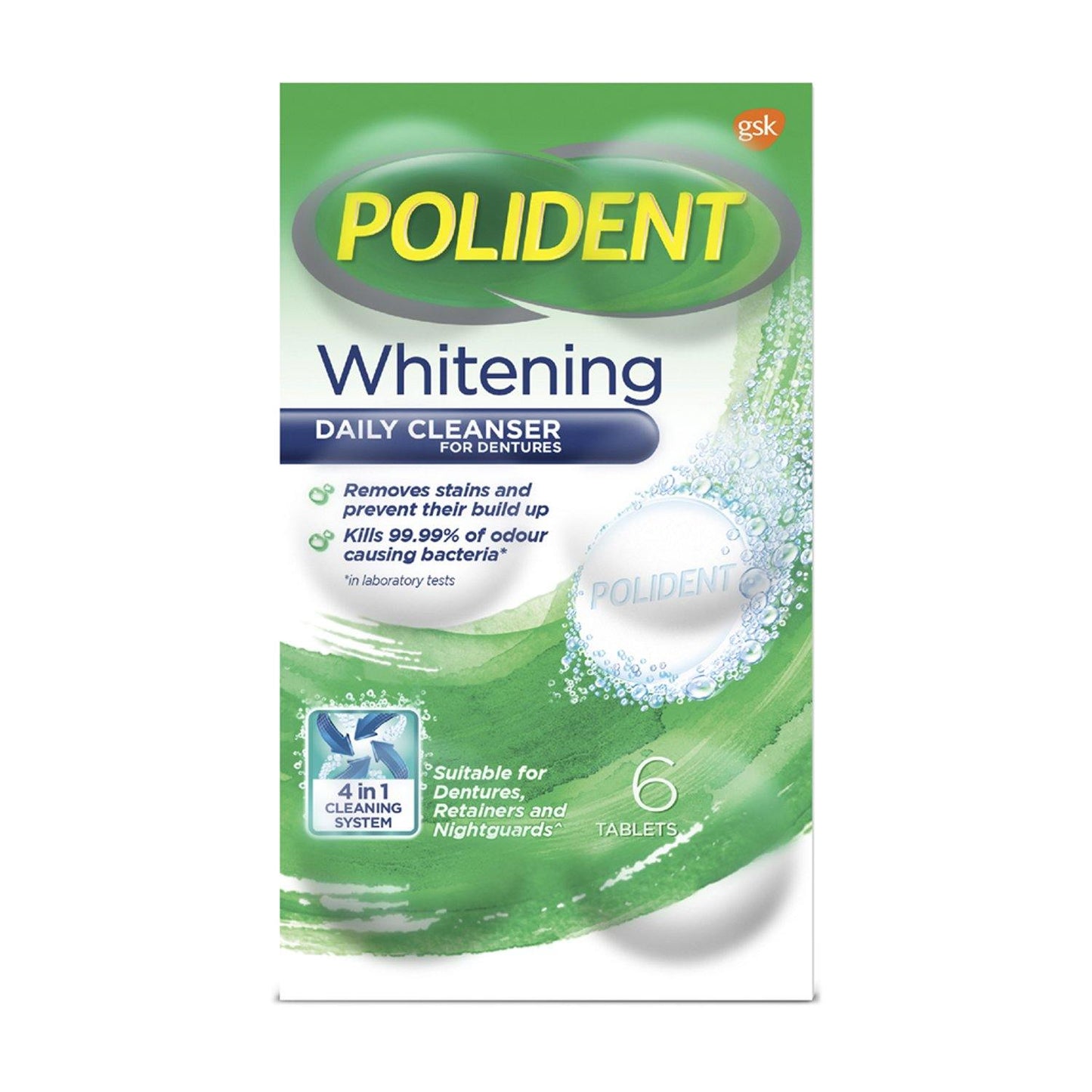 Polident Whitening Denture Cleanser Tablet 6s - Southstar Drug