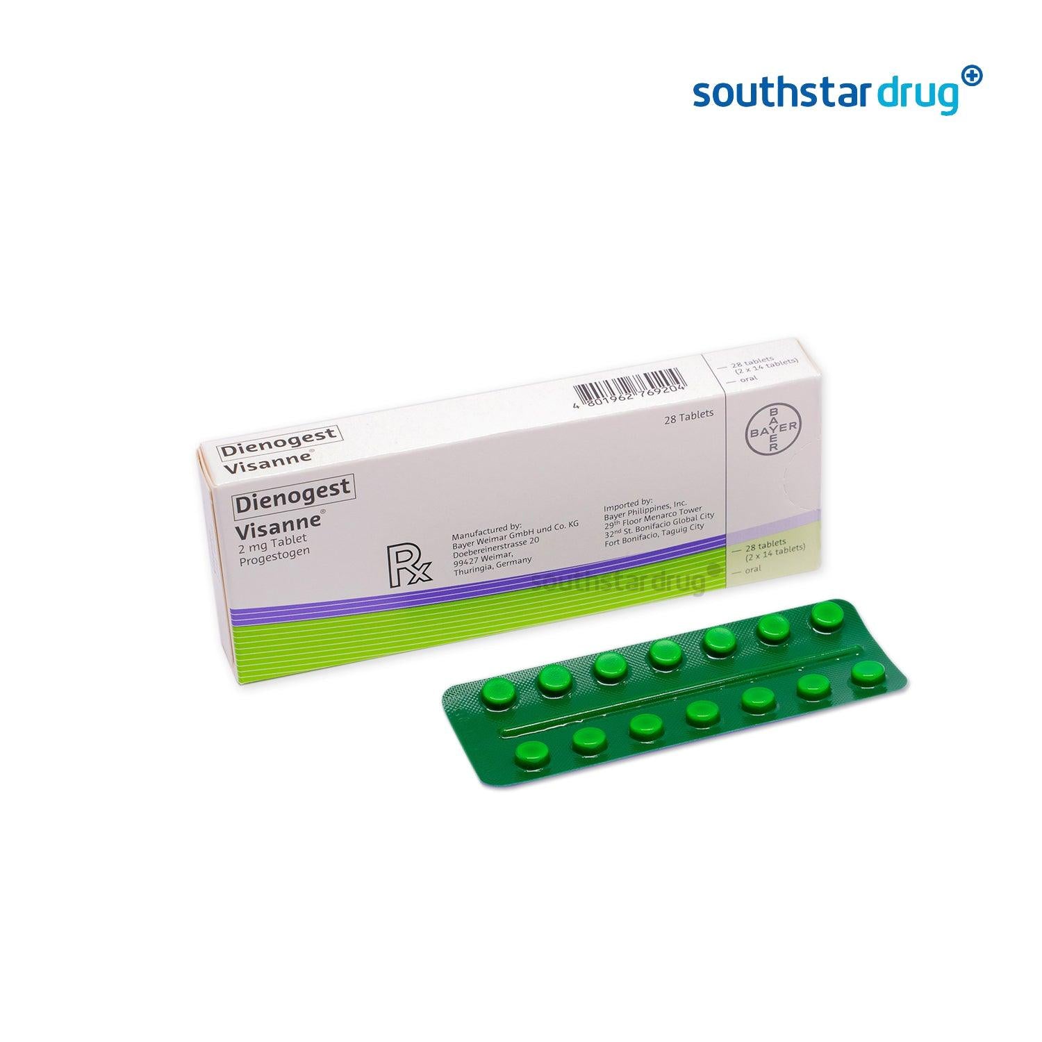 Rx: Visanne 2mg Tablet - Southstar Drug