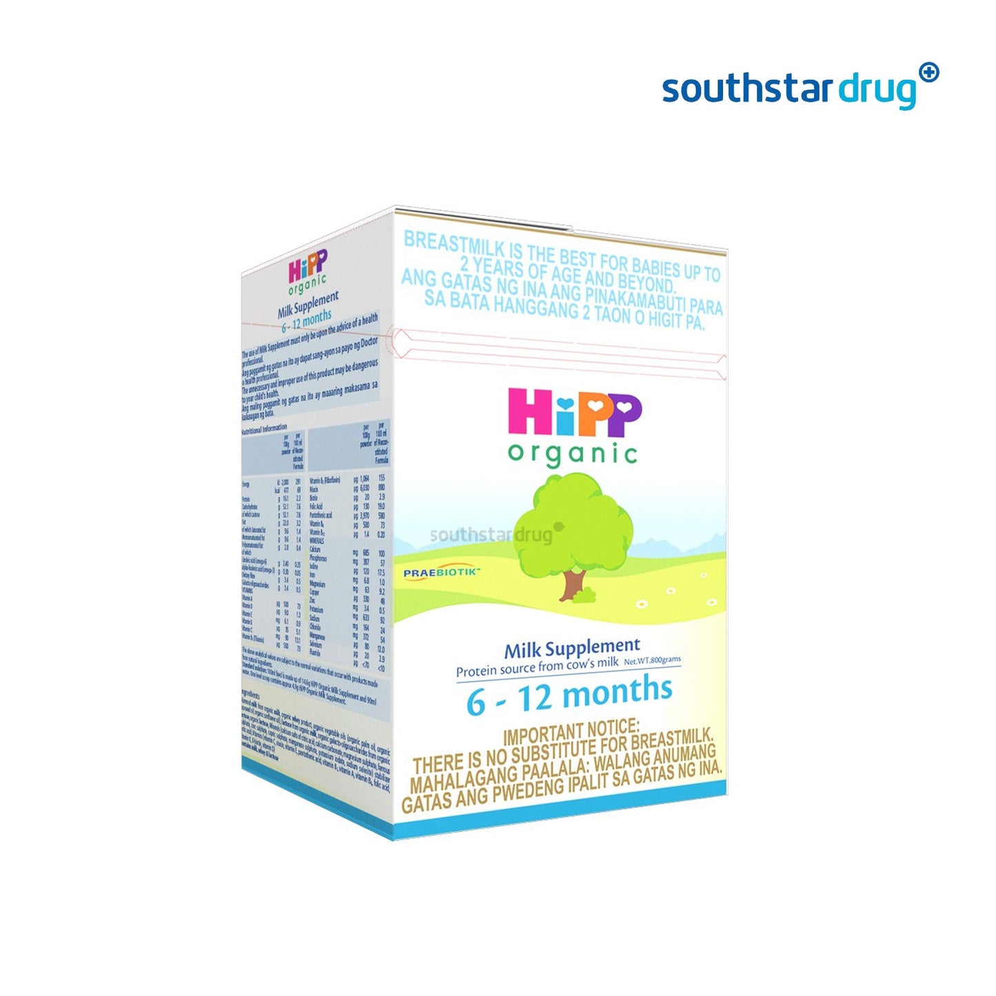 Hipp Organic Milk 6 to 12 months 800g