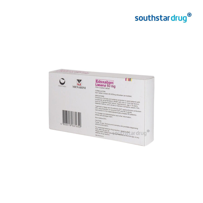 Rx: Lixiana 60mg Tablet - Southstar Drug