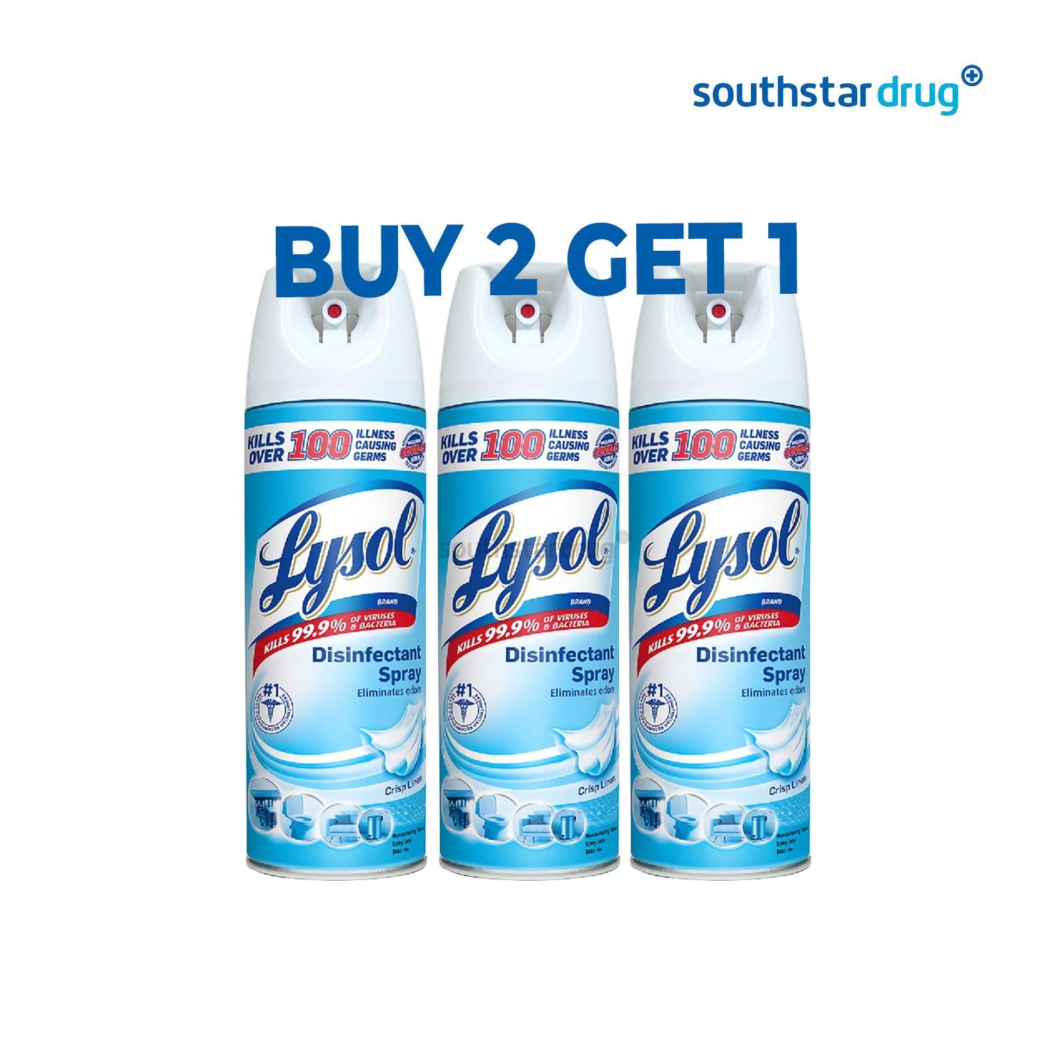 Lysol Crisp Linen Scent Disinfectant Spray 170ml Buy 2 Take 1 - Southstar Drug