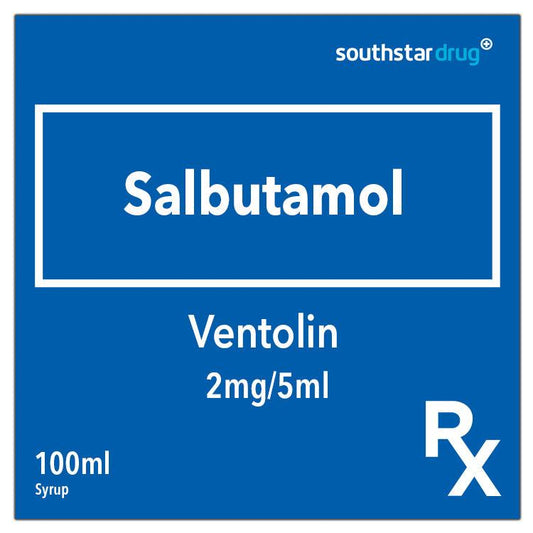 Rx: Ventolin 2mg/5ml Orange Flavour Syrup 100ml - Southstar Drug