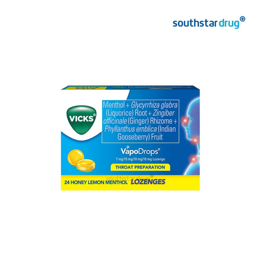 Vicks VapoDrops Honey Lemon Menthol Lozenges - 24s - Southstar Drug