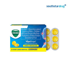 Vicks VapoDrops Honey Lemon Menthol Lozenges - 24s - Southstar Drug