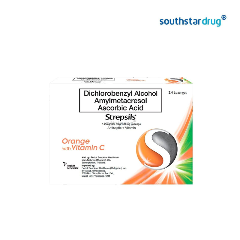 Strepsils Orange W/Vit C Lozenge 24s - Southstar Drug