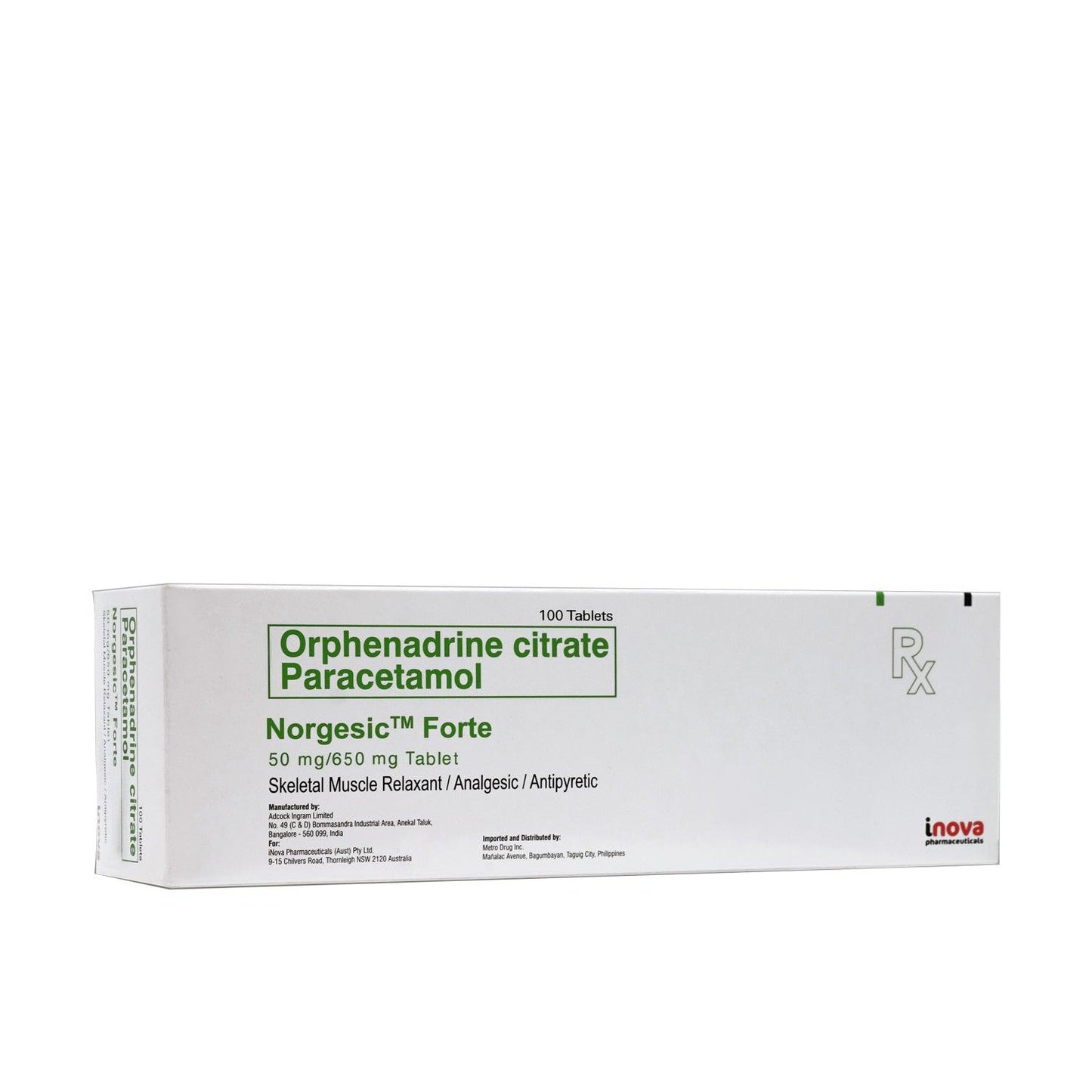 Rx: Norgesic Forte 50mg / 650mg Tablet - Southstar Drug