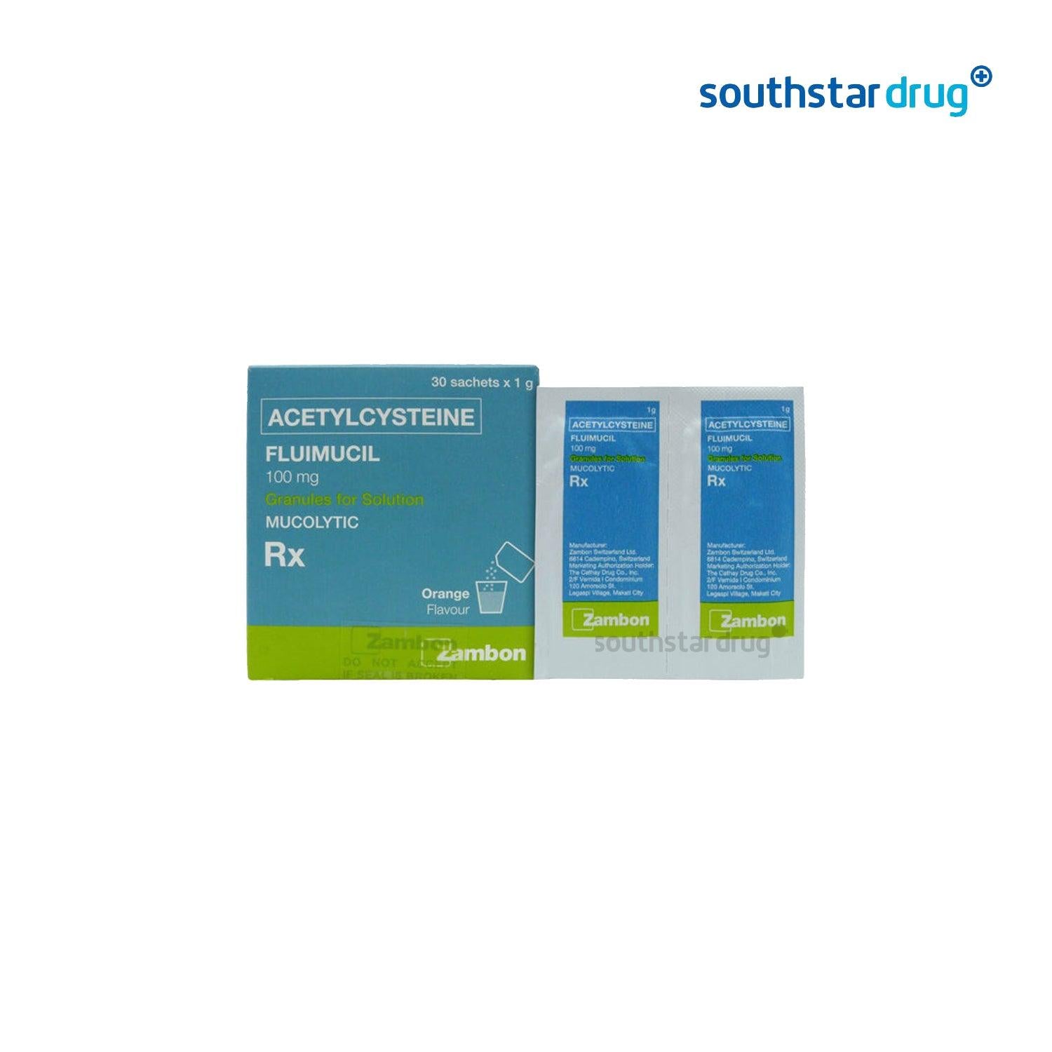 Fluimucil 100mg Granules for Solution - Southstar Drug