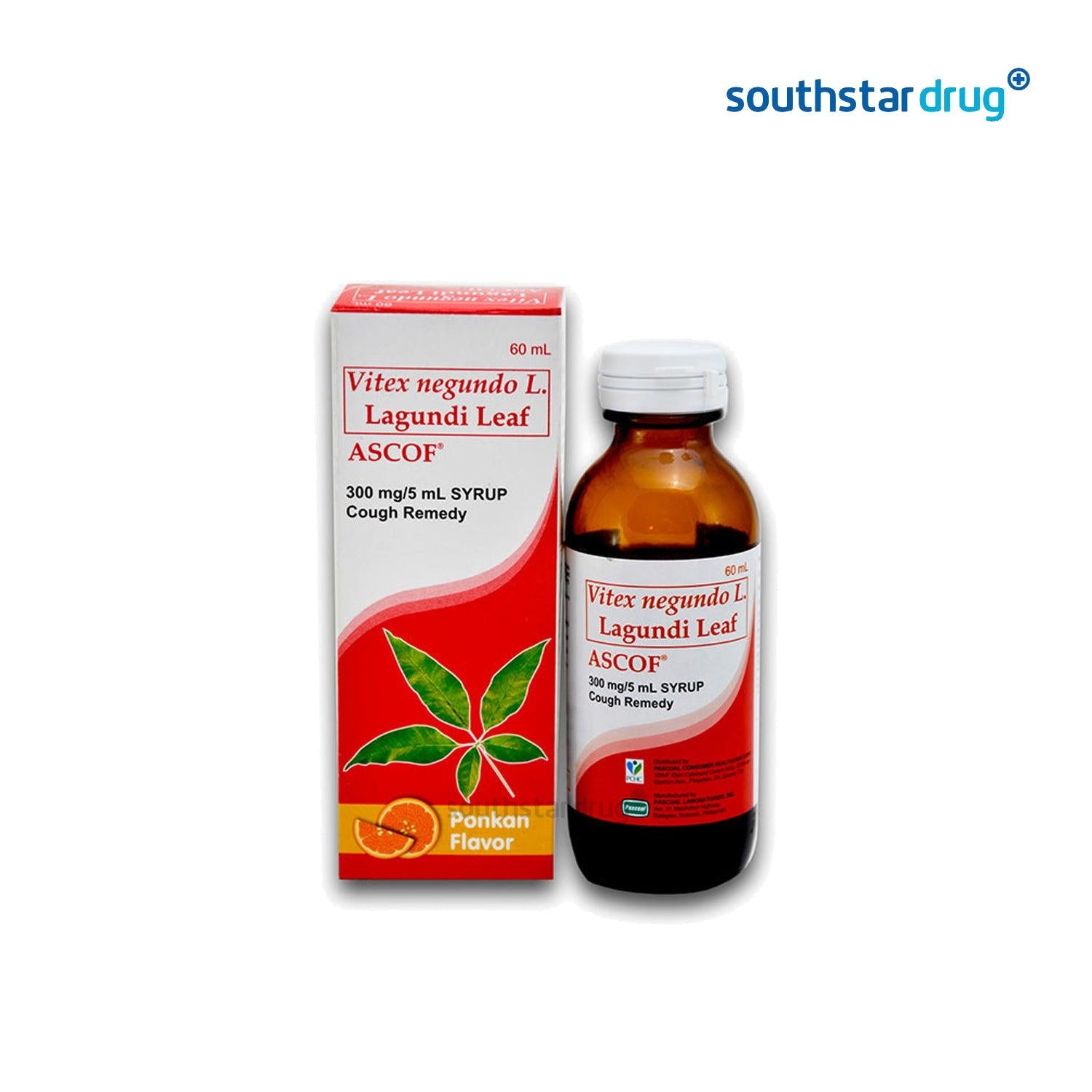 Ascof Ponkan 300mg/5ml Syrup 60ml - Southstar Drug