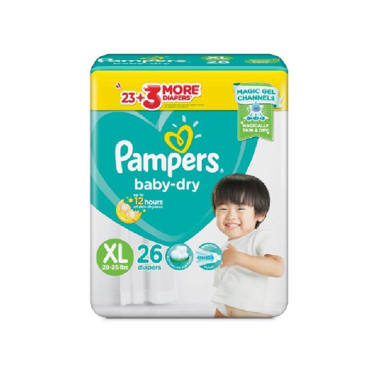 Pampers Baby Dry Taped Diapers XL - 26s - Southstar Drug