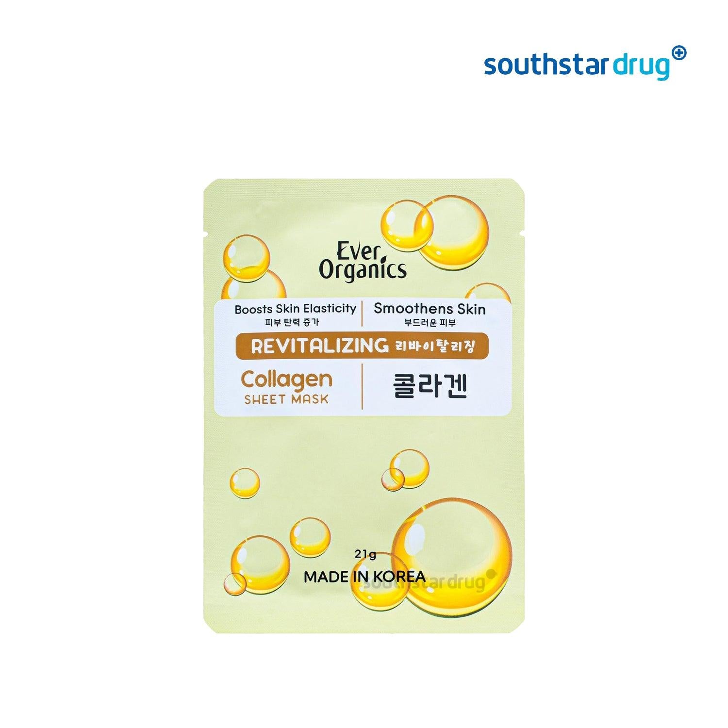 Ever Organics Collagen Sheet Mask 21 g - Southstar Drug