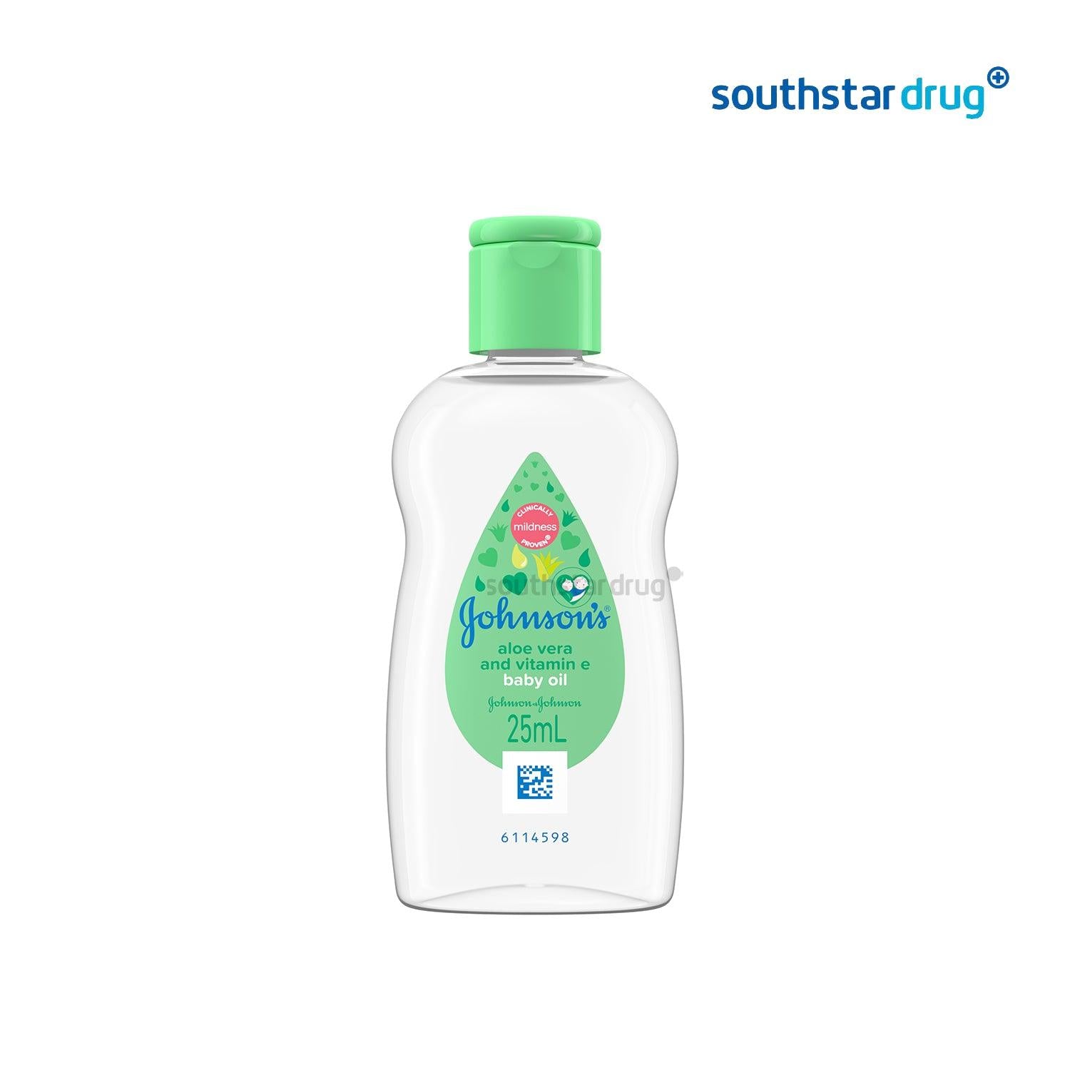 Johnson's Baby Oil Aloe Vera & Vitamin E 25ml - Southstar Drug