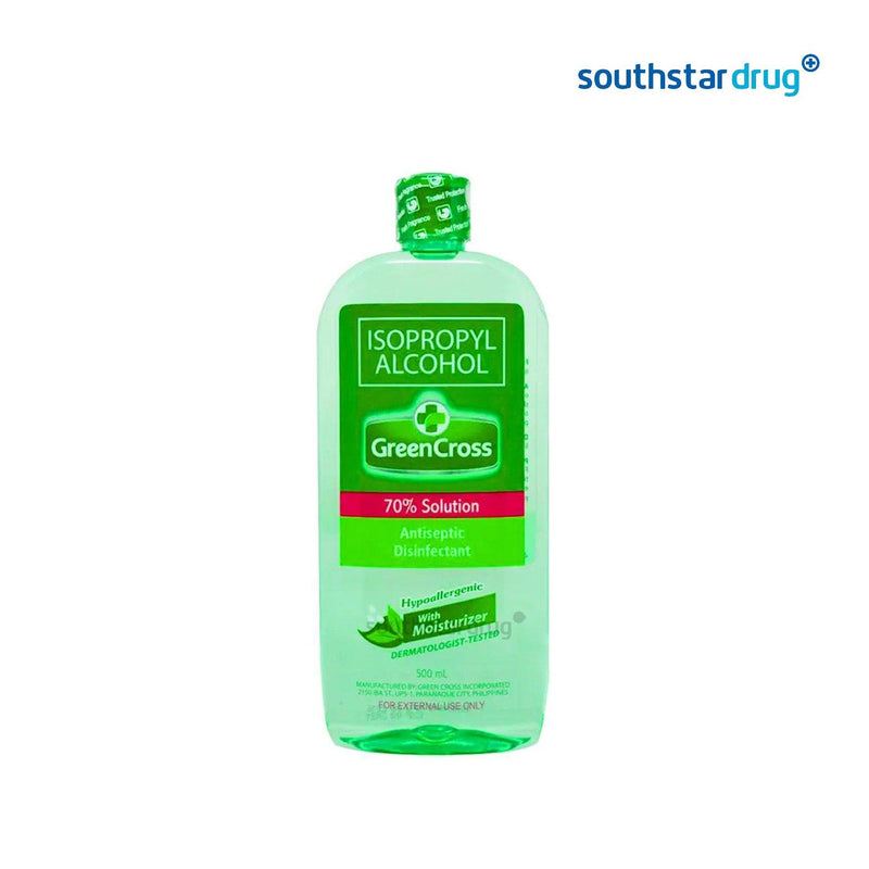 Green Cross with Moisturizer 70% Isopropyl Alcohol 500 ml - Southstar Drug