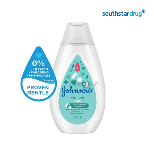 Johnson's Baby Liquid Bath Milk and Rice 200ml - Southstar Drug