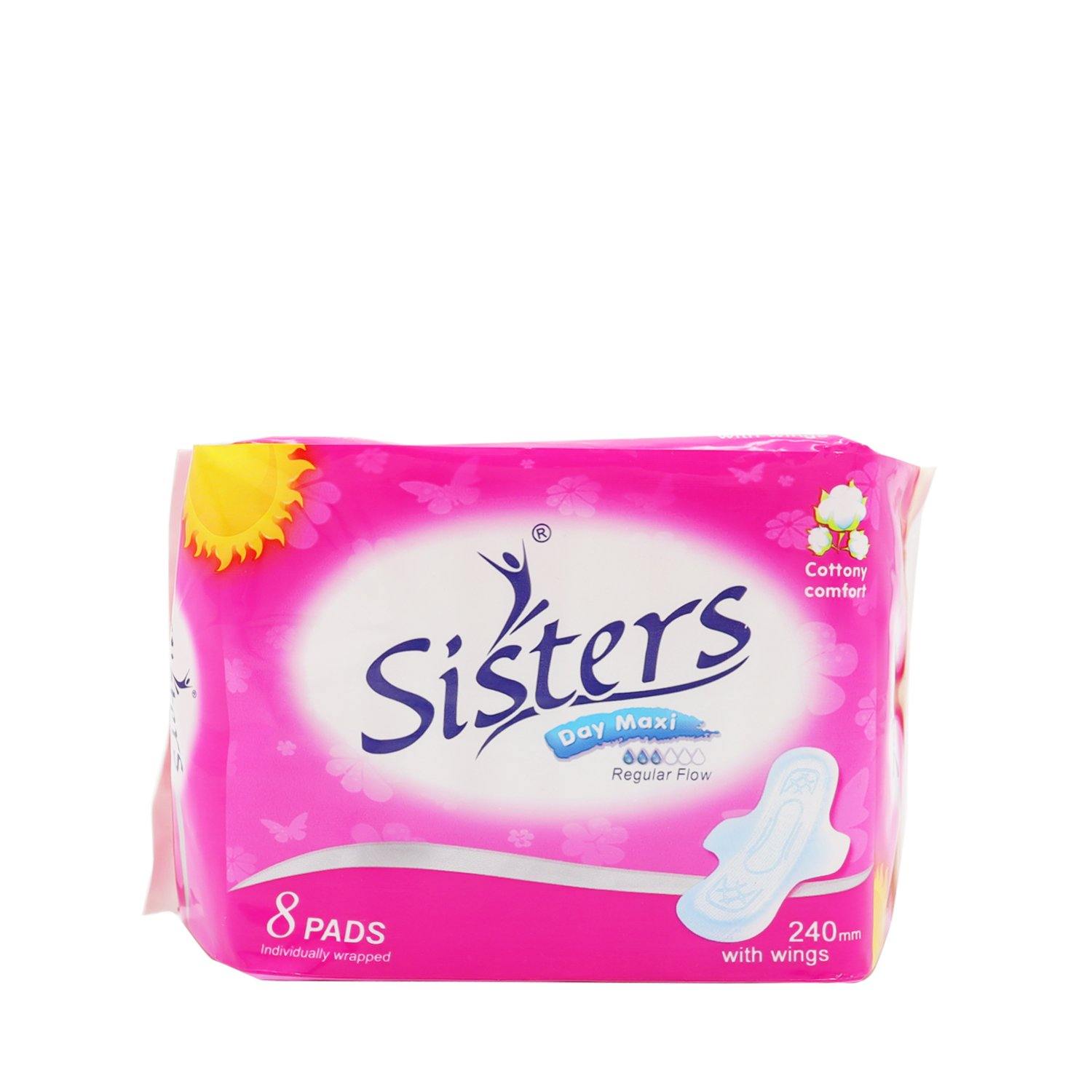 Buy Sisters Day Maxi Silk Floss Regular Flow With Wings 8s Online Southstar Drug