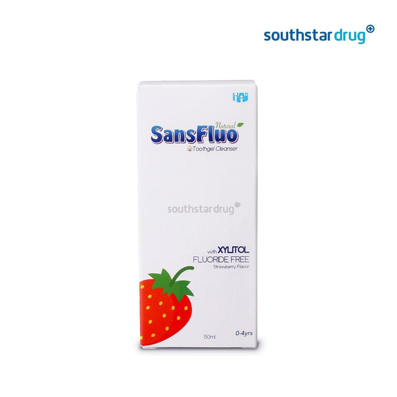 Sansfluo Strawberry Flavor Toothgel Cleanser with Xylitol 50ml - Southstar Drug