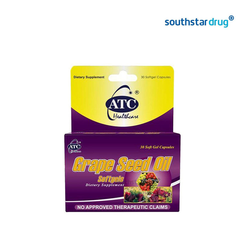 ATC Grape Seed 500mg Soft Gel Capsule - 30s - Southstar Drug