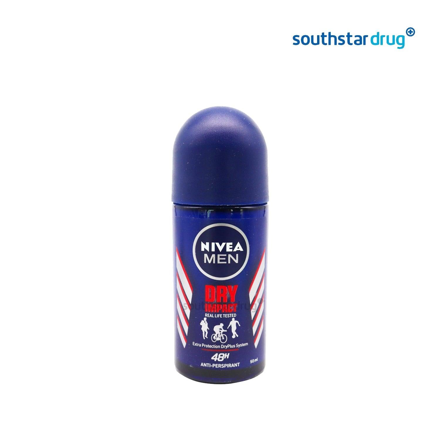 Nivea Men Dry Impact 50ml Roll On - Southstar Drug